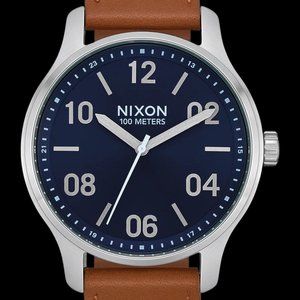 NEW in box Patrol Leather Watch | Navy / Saddle